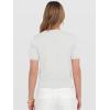 image:imageANRABESS Womens Short Sleeve Sweaters Cropped Crew Neck Business Casual Lightweight Sweater Tops 2026 Spring Summer OutfitsWhite