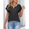 image:imageANRABESS Womens Short Sleeve Tops Boho V Neck Lace Shirts Dressy Casual Blouses Summer Cute Tunic 2026 Trendy Fashion ClothesBlack