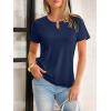 image:imageANRABESS Womens Short Sleeve Tops Summer Tshirts Cute Keyhole Neck Casual Basic Tee Dressy Work 2026 Spring Trendy OutfitsDeep Royal Blue