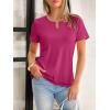 image:imageANRABESS Womens Short Sleeve Tops Summer Tshirts Cute Keyhole Neck Casual Basic Tee Dressy Work 2026 Spring Trendy OutfitsHot Pink