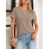 image:imageANRABESS Womens Short Sleeve Tops Summer Tshirts Cute Keyhole Neck Casual Basic Tee Dressy Work 2026 Spring Trendy OutfitsLight Khaki