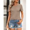 image:imageANRABESS Womens Short Sleeve Tops Summer Tshirts Cute Keyhole Neck Casual Basic Tee Dressy Work 2026 Spring Trendy OutfitsLight Khaki