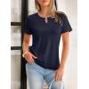 image:imageANRABESS Womens Short Sleeve Tops Summer Tshirts Cute Keyhole Neck Casual Basic Tee Dressy Work 2026 Spring Trendy OutfitsNavy Blue