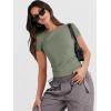 image:imageANRABESS Womens Soft Short Sleeve TShirt Crew Neck Top Slim Fit Basic Tee for Summer Casual Y2k Everyday WearArmy Green