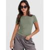 image:imageANRABESS Womens Soft Short Sleeve TShirt Crew Neck Top Slim Fit Basic Tee for Summer Casual Y2k Everyday WearArmy Green