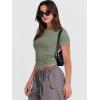image:imageANRABESS Womens Soft Short Sleeve TShirt Crew Neck Top Slim Fit Basic Tee for Summer Casual Y2k Everyday WearArmy Green