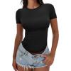 image:imageANRABESS Womens Soft Short Sleeve TShirt Crew Neck Top Slim Fit Basic Tee for Summer Casual Y2k Everyday WearBlack