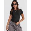 image:imageANRABESS Womens Soft Short Sleeve TShirt Crew Neck Top Slim Fit Basic Tee for Summer Casual Y2k Everyday WearBlack