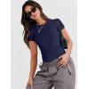 image:imageANRABESS Womens Soft Short Sleeve TShirt Crew Neck Top Slim Fit Basic Tee for Summer Casual Y2k Everyday WearDark Blue