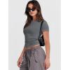 image:imageANRABESS Womens Soft Short Sleeve TShirt Crew Neck Top Slim Fit Basic Tee for Summer Casual Y2k Everyday WearDeep Grey
