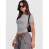 image:imageANRABESS Womens Soft Short Sleeve TShirt Crew Neck Top Slim Fit Basic Tee for Summer Casual Y2k Everyday WearGrey