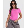 image:imageANRABESS Womens Soft Short Sleeve TShirt Crew Neck Top Slim Fit Basic Tee for Summer Casual Y2k Everyday WearHot Pink