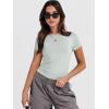 image:imageANRABESS Womens Soft Short Sleeve TShirt Crew Neck Top Slim Fit Basic Tee for Summer Casual Y2k Everyday WearLight Green