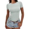 image:imageANRABESS Womens Soft Short Sleeve TShirt Crew Neck Top Slim Fit Basic Tee for Summer Casual Y2k Everyday WearLight Green