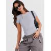image:imageANRABESS Womens Soft Short Sleeve TShirt Crew Neck Top Slim Fit Basic Tee for Summer Casual Y2k Everyday WearLight Grey