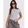 image:imageANRABESS Womens Soft Short Sleeve TShirt Crew Neck Top Slim Fit Basic Tee for Summer Casual Y2k Everyday WearLight Grey
