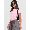 image:imageANRABESS Womens Soft Short Sleeve TShirt Crew Neck Top Slim Fit Basic Tee for Summer Casual Y2k Everyday WearLight Pink