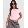 image:imageANRABESS Womens Soft Short Sleeve TShirt Crew Neck Top Slim Fit Basic Tee for Summer Casual Y2k Everyday WearLight Pink