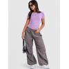 image:imageANRABESS Womens Soft Short Sleeve TShirt Crew Neck Top Slim Fit Basic Tee for Summer Casual Y2k Everyday WearPurple