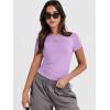 image:imageANRABESS Womens Soft Short Sleeve TShirt Crew Neck Top Slim Fit Basic Tee for Summer Casual Y2k Everyday WearPurple