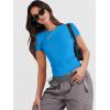 image:imageANRABESS Womens Soft Short Sleeve TShirt Crew Neck Top Slim Fit Basic Tee for Summer Casual Y2k Everyday WearRoyal Blue