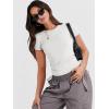 image:imageANRABESS Womens Soft Short Sleeve TShirt Crew Neck Top Slim Fit Basic Tee for Summer Casual Y2k Everyday WearWhite