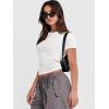 image:imageANRABESS Womens Soft Short Sleeve TShirt Crew Neck Top Slim Fit Basic Tee for Summer Casual Y2k Everyday WearWhite