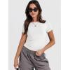 image:imageANRABESS Womens Soft Short Sleeve TShirt Crew Neck Top Slim Fit Basic Tee for Summer Casual Y2k Everyday WearWhite