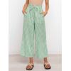 image:imageANRABESS Womens Striped Gingham Palazzo Capri Pants Pajama Wide Leg Lounge Trousers Plaid Cute Crop PJ Bottoms with PocketsGreen White Plaid
