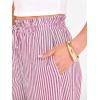 image:imageANRABESS Womens Striped Gingham Palazzo Capri Pants Pajama Wide Leg Lounge Trousers Plaid Cute Crop PJ Bottoms with PocketsRed White Stripe
