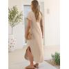 image:imageANRABESS Womens Summer Maxi Dress 2026 Casual Short Sleeve Loose Split WrinkleFree Beach Vacation Long Sundress with PocketsAlmond