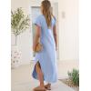 image:imageANRABESS Womens Summer Maxi Dress 2026 Casual Short Sleeve Loose Split WrinkleFree Beach Vacation Long Sundress with PocketsLight Blue