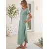image:imageANRABESS Womens Summer Maxi Dress 2026 Casual Short Sleeve Loose Split WrinkleFree Beach Vacation Long Sundress with PocketsLight Green