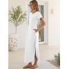 image:imageANRABESS Womens Summer Maxi Dress 2026 Casual Short Sleeve Loose Split WrinkleFree Beach Vacation Long Sundress with PocketsWhite