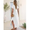 image:imageANRABESS Womens Summer Maxi Dress 2026 Casual Short Sleeve Loose Split WrinkleFree Beach Vacation Long Sundress with PocketsWhite