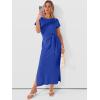 image:imageANRABESS Womens Summer Maxi Dress Casual Crew Neck Tie Waist Split WrinkleFree Fit Long Fashion Vacation Dresses 2026 SpringRoyal Blue