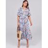 image:imageANRABESS Womens Summer Maxi Dresses Casual Ruffle Short Sleeve V Neck Flowy Tiered 2026 Spring T Shirts Beach Boho DressBlue Orange Floral