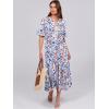 image:imageANRABESS Womens Summer Maxi Dresses Casual Ruffle Short Sleeve V Neck Flowy Tiered 2026 Spring T Shirts Beach Boho DressBlue Orange Floral