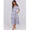 image:imageANRABESS Womens Summer Maxi Dresses Casual Ruffle Short Sleeve V Neck Flowy Tiered 2026 Spring T Shirts Beach Boho DressBlue Orange Floral