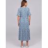 image:imageANRABESS Womens Summer Maxi Dresses Casual Ruffle Short Sleeve V Neck Flowy Tiered 2026 Spring T Shirts Beach Boho DressBlue White Floral