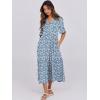 image:imageANRABESS Womens Summer Maxi Dresses Casual Ruffle Short Sleeve V Neck Flowy Tiered 2026 Spring T Shirts Beach Boho DressBlue White Floral