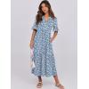 image:imageANRABESS Womens Summer Maxi Dresses Casual Ruffle Short Sleeve V Neck Flowy Tiered 2026 Spring T Shirts Beach Boho DressBlue White Floral