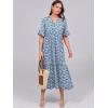 image:imageANRABESS Womens Summer Maxi Dresses Casual Ruffle Short Sleeve V Neck Flowy Tiered 2026 Spring T Shirts Beach Boho DressBlue White Floral