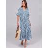 image:imageANRABESS Womens Summer Maxi Dresses Casual Ruffle Short Sleeve V Neck Flowy Tiered 2026 Spring T Shirts Beach Boho DressBlue White Floral
