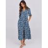 image:imageANRABESS Womens Summer Maxi Dresses Casual Ruffle Short Sleeve V Neck Flowy Tiered 2026 Spring T Shirts Beach Boho DressBlue Yellow Floral