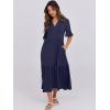 image:imageANRABESS Womens Summer Maxi Dresses Casual Ruffle Short Sleeve V Neck Flowy Tiered 2026 Spring T Shirts Beach Boho DressDark Blue