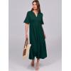 image:imageANRABESS Womens Summer Maxi Dresses Casual Ruffle Short Sleeve V Neck Flowy Tiered 2026 Spring T Shirts Beach Boho DressDark Green