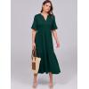 image:imageANRABESS Womens Summer Maxi Dresses Casual Ruffle Short Sleeve V Neck Flowy Tiered 2026 Spring T Shirts Beach Boho DressDark Green
