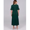 image:imageANRABESS Womens Summer Maxi Dresses Casual Ruffle Short Sleeve V Neck Flowy Tiered 2026 Spring T Shirts Beach Boho DressDark Green