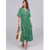 image:imageANRABESS Womens Summer Maxi Dresses Casual Ruffle Short Sleeve V Neck Flowy Tiered 2026 Spring T Shirts Beach Boho DressGreen Floral